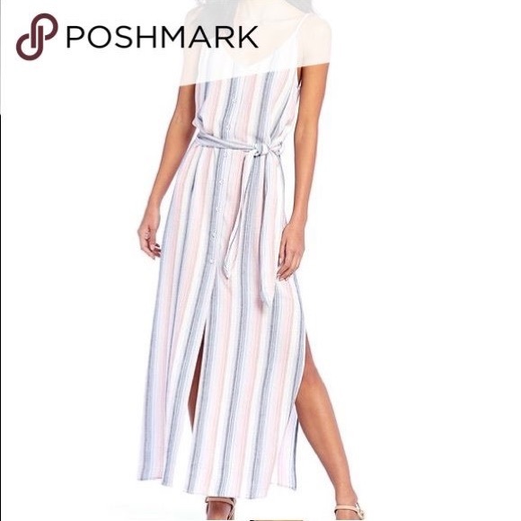 Chelsea & Violet Summer Sunset Stripes Maxi Dress Sleeveless Tank Resort Wear - Picture 4 of 9